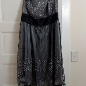 R & M Richards 18W  silver and black dress